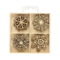 Zestaw ozdoby drewniane Śnieżynki (20)