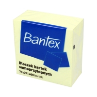 Karteczki samoprzylepne 75x75/400 żółte Bantex 6851