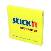 Karteczki samoprzylepne 76x76/100 żółte neon StickN 21133