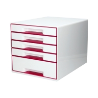 Pojemnik dokumenty 5szuflad biały/różowy WOW Leitz
