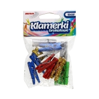 Klamerki brokatowe 3.5cm mix Brewis - opak. 12 szt.
