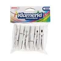 Klamerki ozdobne 7.2cm białe Brewis - opak. 12 szt.