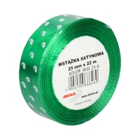 Wstążka satynowa 25mm ciemnozielona wielkanoc Brewis WSE25-6
