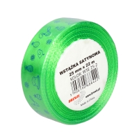 Wstążka satynowa 25mm jasnozielona wielkanoc Brewis WSE25-2