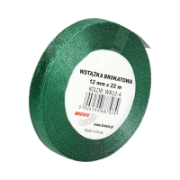 Wstążka dekoracyjna brokatowa 12mm zielona Brewis WB12-4