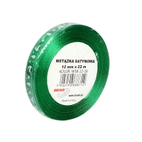 Wstążka satynowa 12mmx22m motyw święta zielono/biała Brewis