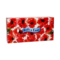 Chusteczki higieniczne 2w białe kartonik Kwiaty Soft & Easy (80)