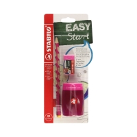 Ołówek do nauki pisania dla praworęcznych HB różowy Easygraph SchoolSet + temperówka i gumka