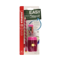 Ołówek do nauki pisania dla leworęcznych HB różowy Easygraph SchoolSet + temperówka i gumka