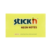 Karteczki samoprzylepne 127x76/100 żółte neon StickN 21135