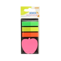 Zakładki indeksujące 12x45/25 3kol + notes jabłuszko StickN