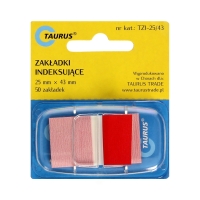 Zakładki indeksujące 25x43/50 czerwone Taurus