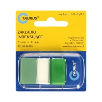 Zakładki indeksujące 25x43/50 zielone Taurus