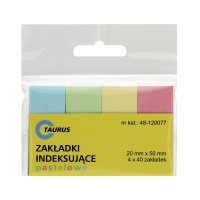 Zakładki indeksujące 20x50/40 4kol pastelowe Taurus