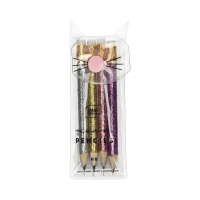 Ołówek mini Glitter Interdruk - 4szt.