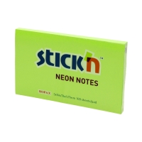 Karteczki samoprzylepne 76x127 zielony neon StickN 21171