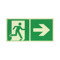 Znak Kierunek wyjścia ewakuacyjnego - w prawo 300x150 PS AE097