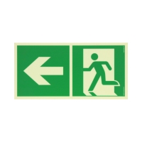 Znak Kierunek wyjścia ewakuacyjnego - w lewo 300x150 PS AE092
