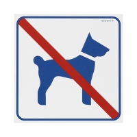 Znak Zakaz wprowadzania psów 150x150 PN RA507