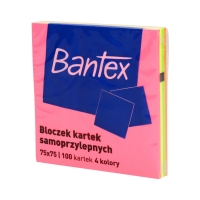 Karteczki samoprzylepne 75x75/100 kolor Bantex