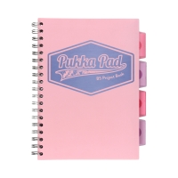 Kołozeszyt B5/200str kratka różowy Project Book pastel Pukka