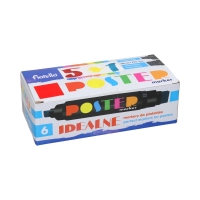 Marker permanentny 10mm/17mm 6kol dwustronny Poster GR-1712