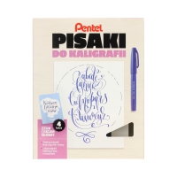 Zestaw do kaligrafii Touch Brush Pen 4kol + książka Pentel