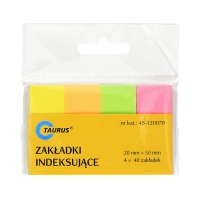Zakładki indeksujące 20x50/40 4kol neon Taurus