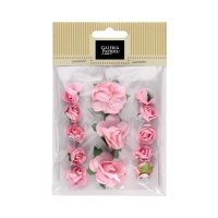 Kwiaty papierowe samoprzylepne Róże jasnoróżowe (13)