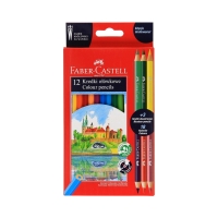 Kredki ołówkowe 12kol + 3szt. dwustronnych zamek na Wawelu Faber Castell 201480