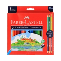 Kredki ołówkowe 24kol + 3szt. dwustronnych zamek na Wawelu Faber Castell 201481