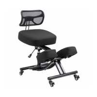Krzesło ergonomiczne klękosiad czarny lniany + pokrowiec czarny OKNEEL PRO