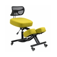 Krzesło ergonomiczne klękosiad czarny lniany + pokrowiec zielony OKNEEL PRO