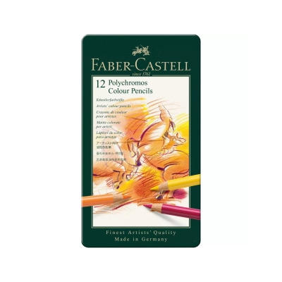 Kredki ołówkowe 12kol Polychromos metalowe opakowanie Faber Castell FC110012