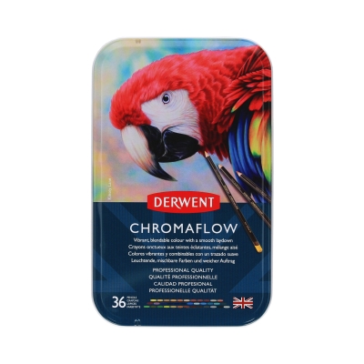 Kredki ołówkowe 36kol metalowe pudełko Derwent Chromaflow 2306012