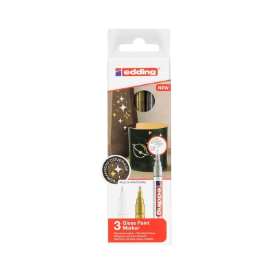 Marker olejowy 1.0-2.0mm 3kol. mix metalik Edding 751