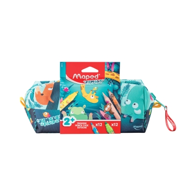 Piórnik z wyposażeniem Jungle Fever 12 kredek + 12 flamastrów Maped 984732