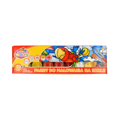 Farba witrażowa 12kol 20ml + konturówka Sweet Colours Otocki FWITR