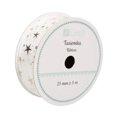 Wstążka ozdobna 25mmx5m Gwiazdki