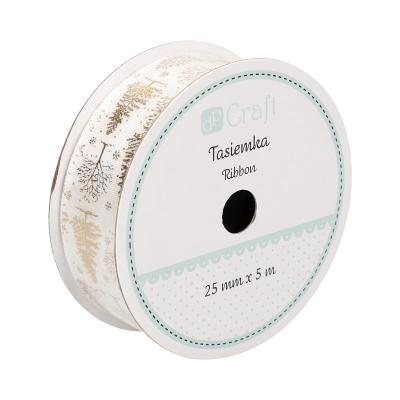 Wstążka ozdobna 25mmx5m Choinki