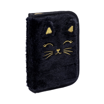 Piórnik z wyposażeniem pojedynczy 1klapka Fluffy Kitty Black Astrabag AC11