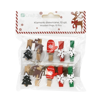 Klamerki drewniane motyw świąteczny (10)