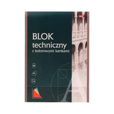 Blok techniczny A4/10 kolorowy Strzegom