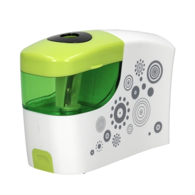 Temperówka automatyczna na baterie zielono-biała Tetis