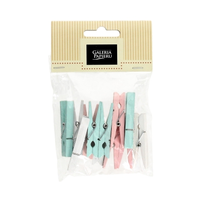 Klamerki drewniane 47mm mix pastele (12)