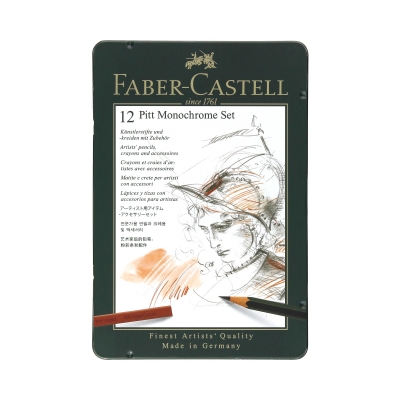 Zestaw artystyczny 12 elementów Pitt Monochrome Faber-Castell FC112975