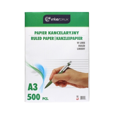 Papier kancelaryjny A3/500 linia Interdruk