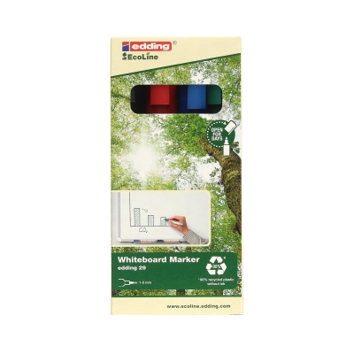 Marker tablic 1.0-5.0mm 4kol ścięty Edding 29 EcoLine