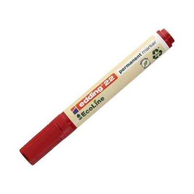 Marker permanentny 1.0-5.0mm czerwony ścięty Edding 22 EcoLine
