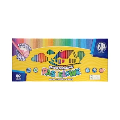 Kredki ołówkowe 50kol pastelowe Astra 312121004